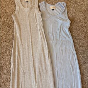Gray and Blue Sleeveless Dresses